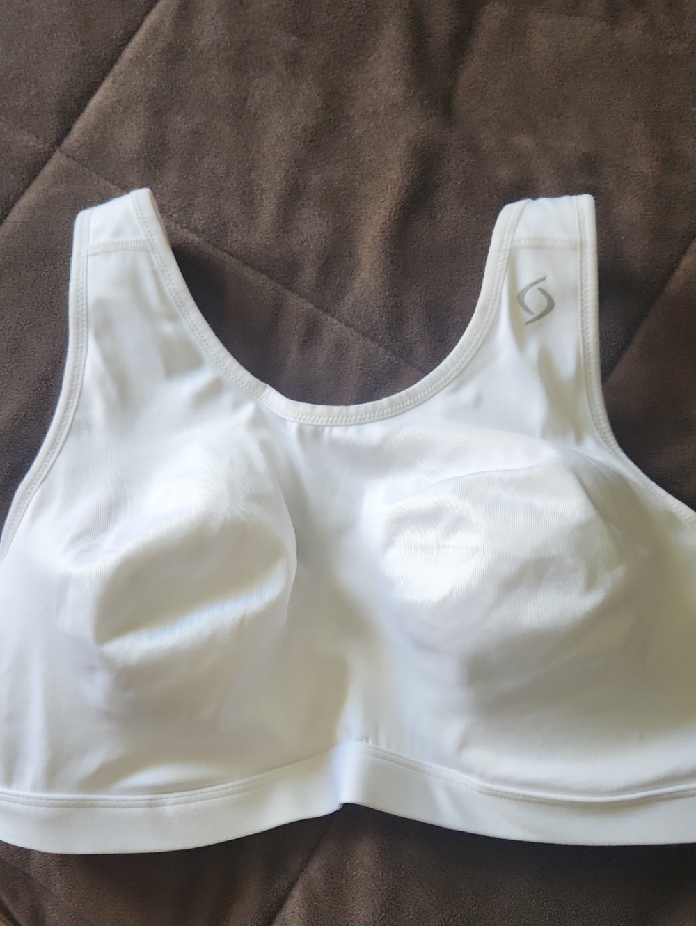 Moving Comfort White Women's Sports Bra with Molded Cups